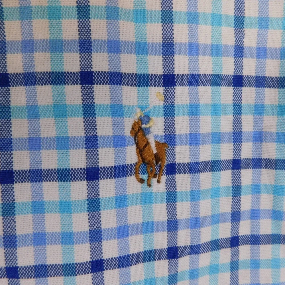 Polo‎ Ralph Lauren Mens XL Classic Fit Blue Plaid Long Sleeve Button Down Shirt